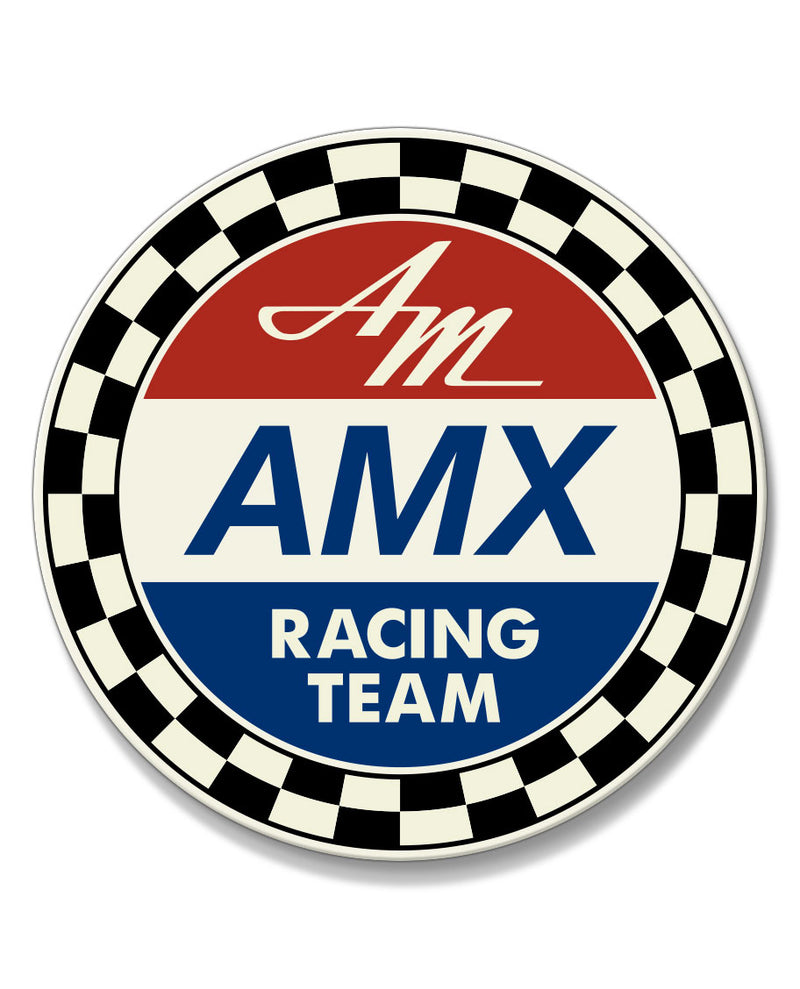 AMC AMX Racing Team Design Novelty Round Aluminum Sign