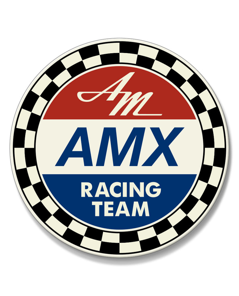 AMC AMX Racing Team Design Novelty Round Aluminum Sign – Legend Lines