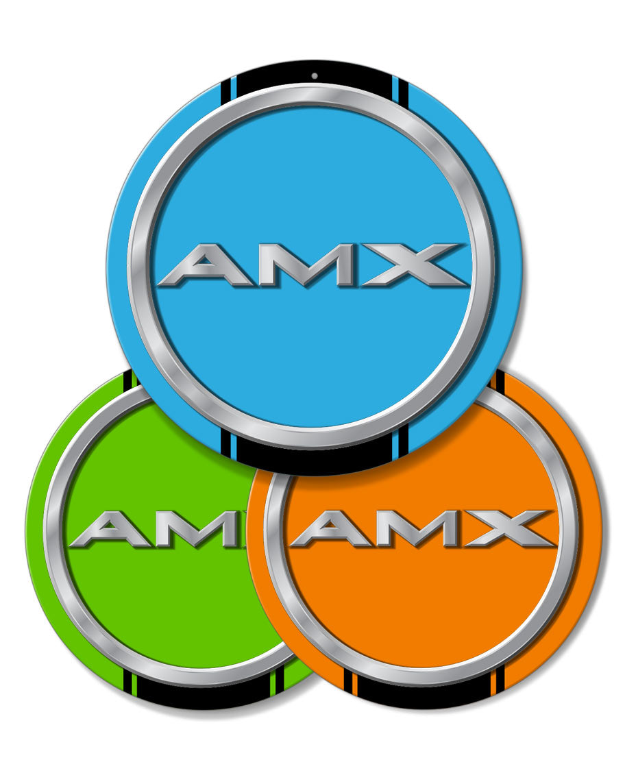 1968 - 1970 AMC AMX Big Bad Emblem Novelty Round Aluminum Sign