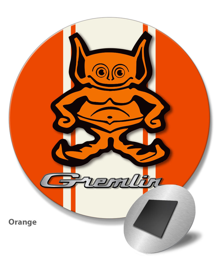 ROTOGRIP GREMLIN 16P プラグ済み 1970 - 1978 AMC Gremlin Guy Emblem Novelty Round Fridge Magnet