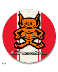 1970 - 1978 AMC Gremlin Guy Emblem Novelty Round Aluminum Sign