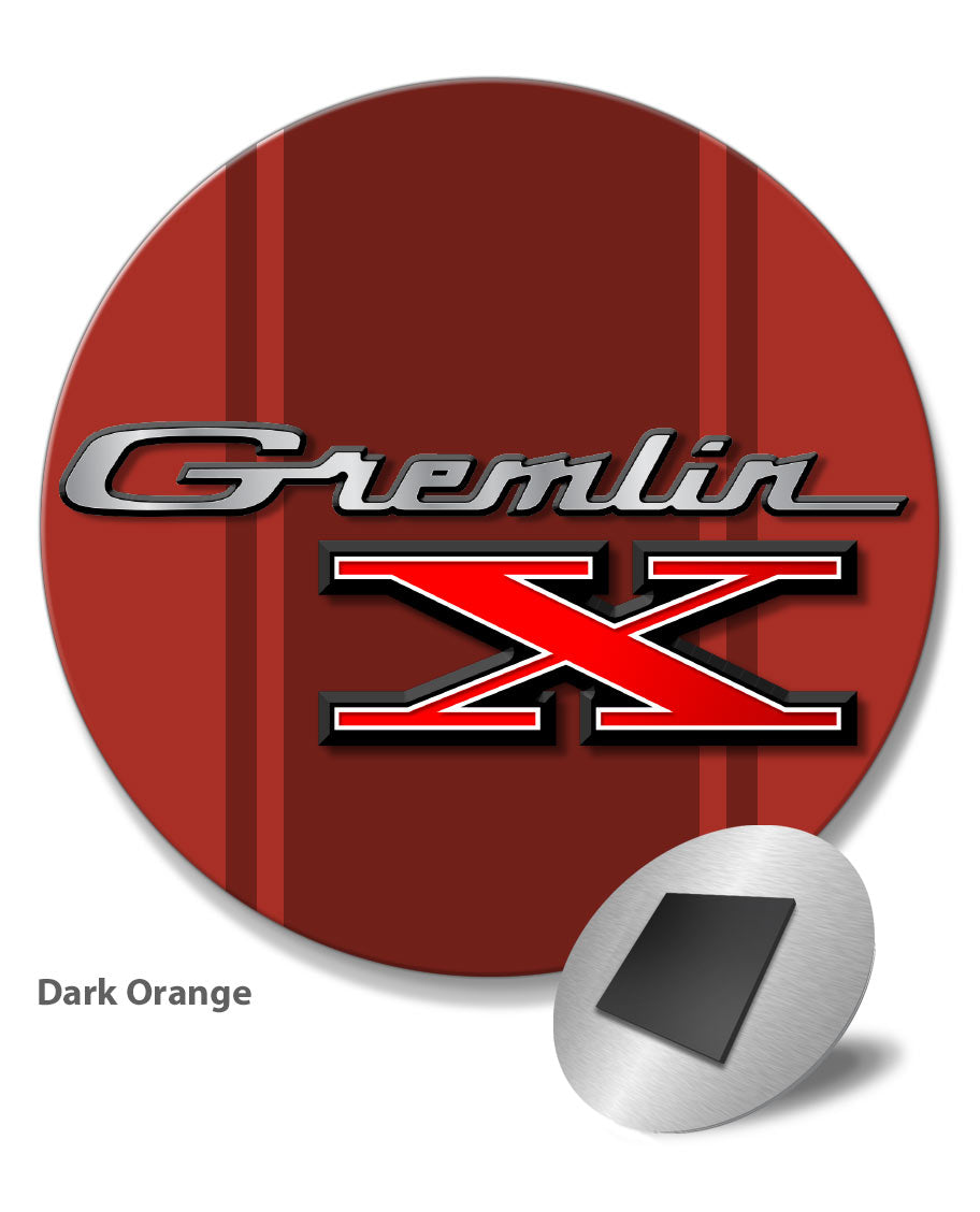 1970 - 1978 AMC Gremlin X Emblem Novelty Round Fridge Magnet – Legend Lines