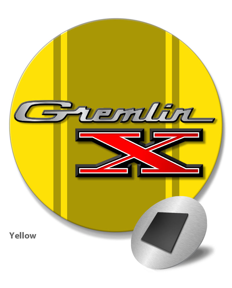 1970 - 1978 AMC Gremlin X Emblem Novelty Round Fridge Magnet