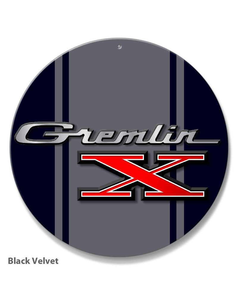 1970 - 1978 AMC Gremlin X Emblem Novelty Round Aluminum Sign