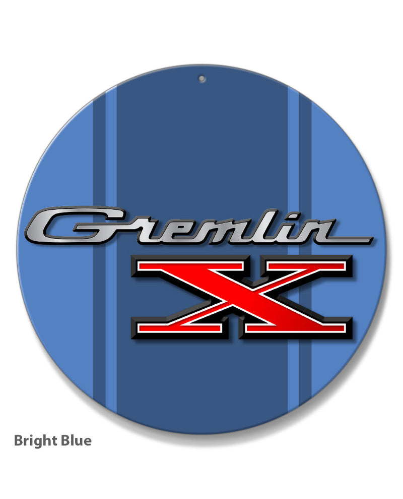 1970 - 1978 AMC Gremlin X Emblem Novelty Round Aluminum Sign