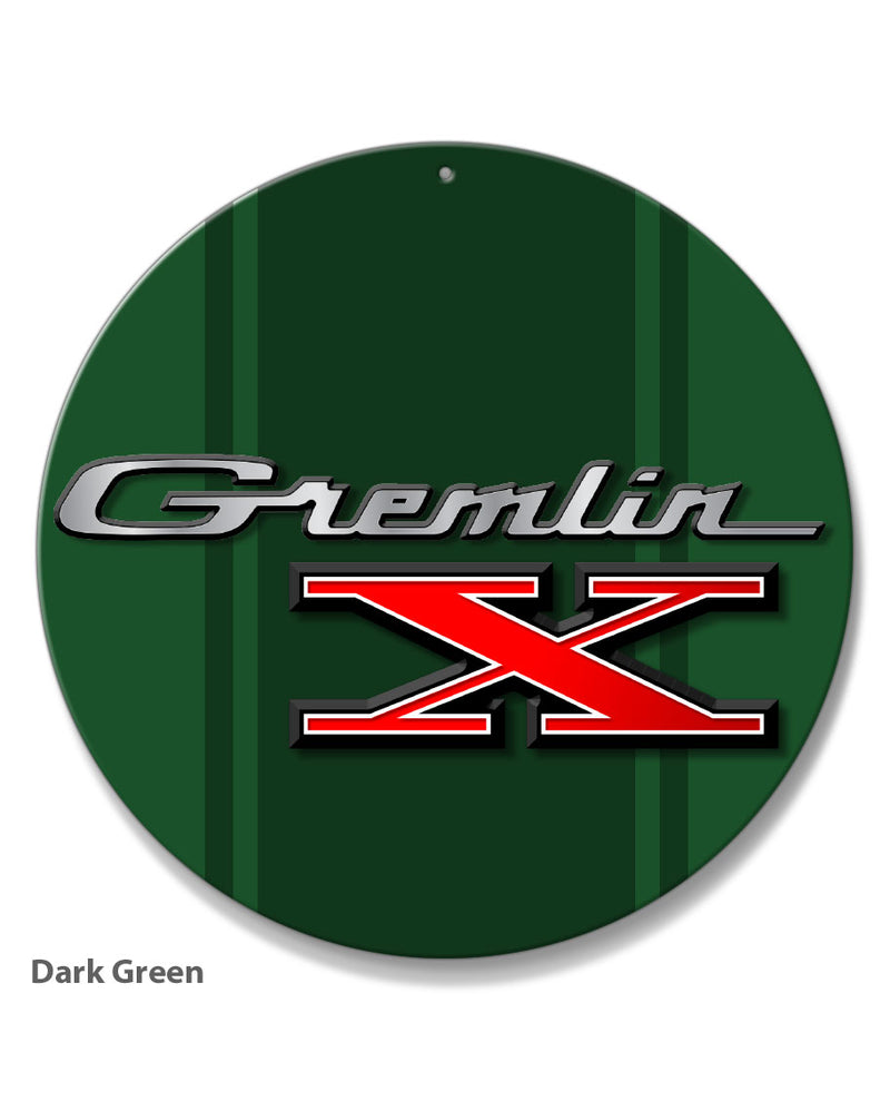 1970 - 1978 AMC Gremlin X Emblem Novelty Round Aluminum Sign