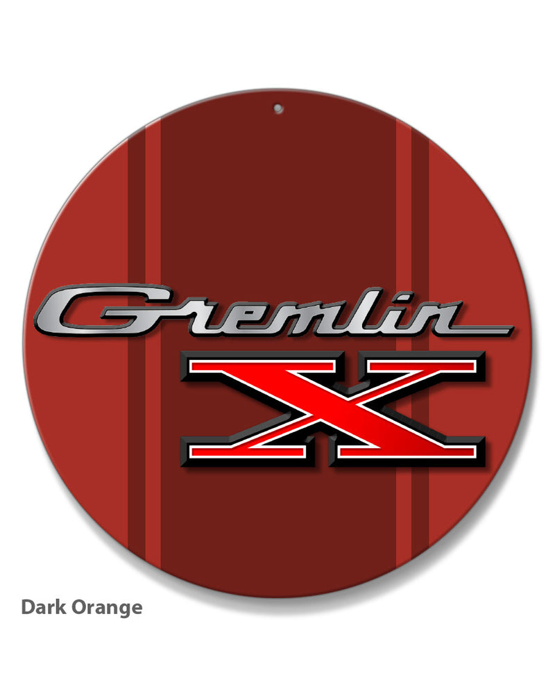 1970 - 1978 AMC Gremlin X Emblem Novelty Round Aluminum Sign