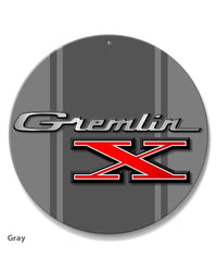 1970 - 1978 AMC Gremlin X Emblem Novelty Round Aluminum Sign