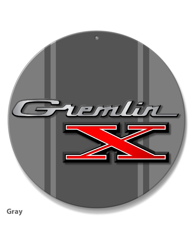 1970 - 1978 AMC Gremlin X Emblem Novelty Round Aluminum Sign