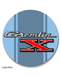 1970 - 1978 AMC Gremlin X Emblem Novelty Round Aluminum Sign