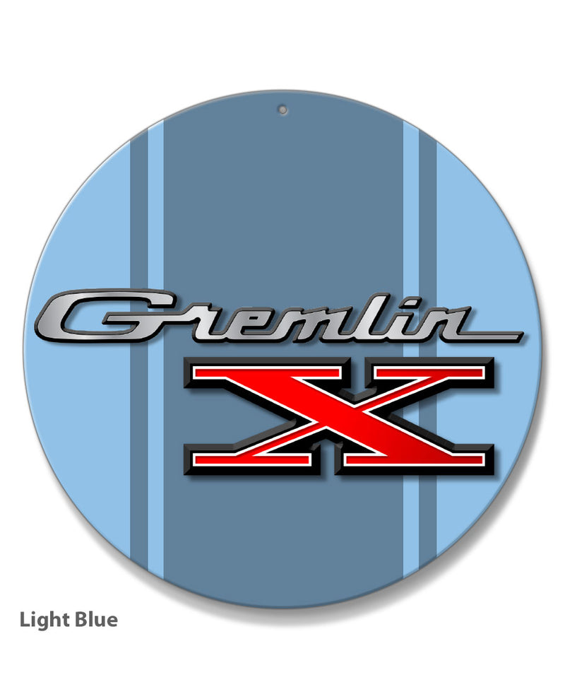 1970 - 1978 AMC Gremlin X Emblem Novelty Round Aluminum Sign