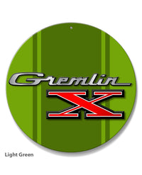 1970 - 1978 AMC Gremlin X Emblem Novelty Round Aluminum Sign