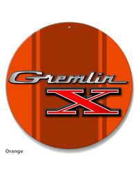 1970 - 1978 AMC Gremlin X Emblem Novelty Round Aluminum Sign