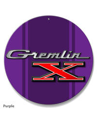 1970 - 1978 AMC Gremlin X Emblem Novelty Round Aluminum Sign