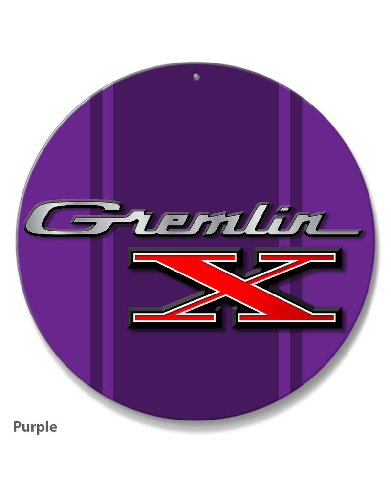 1970 - 1978 AMC Gremlin X Emblem Novelty Round Aluminum Sign