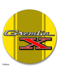 1970 - 1978 AMC Gremlin X Emblem Novelty Round Aluminum Sign