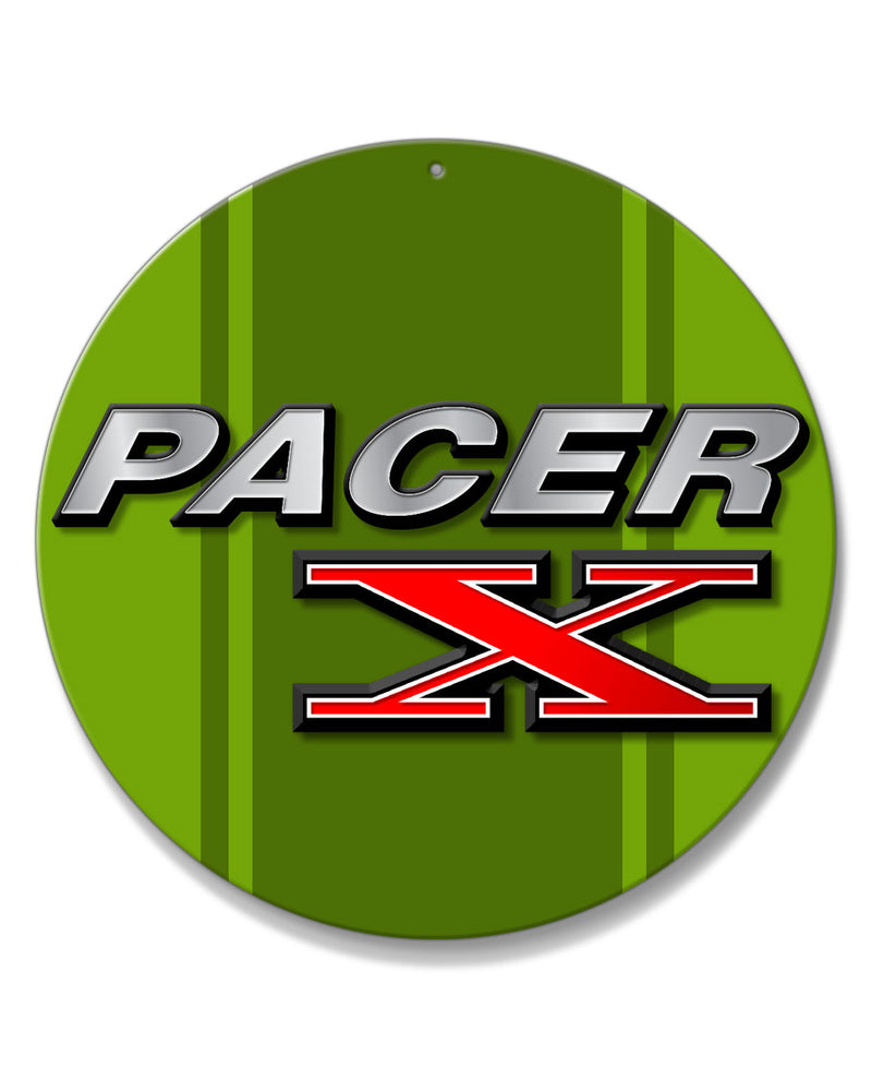 1975 - 1980 AMC Pacer X Emblem Novelty Round Aluminum Sign