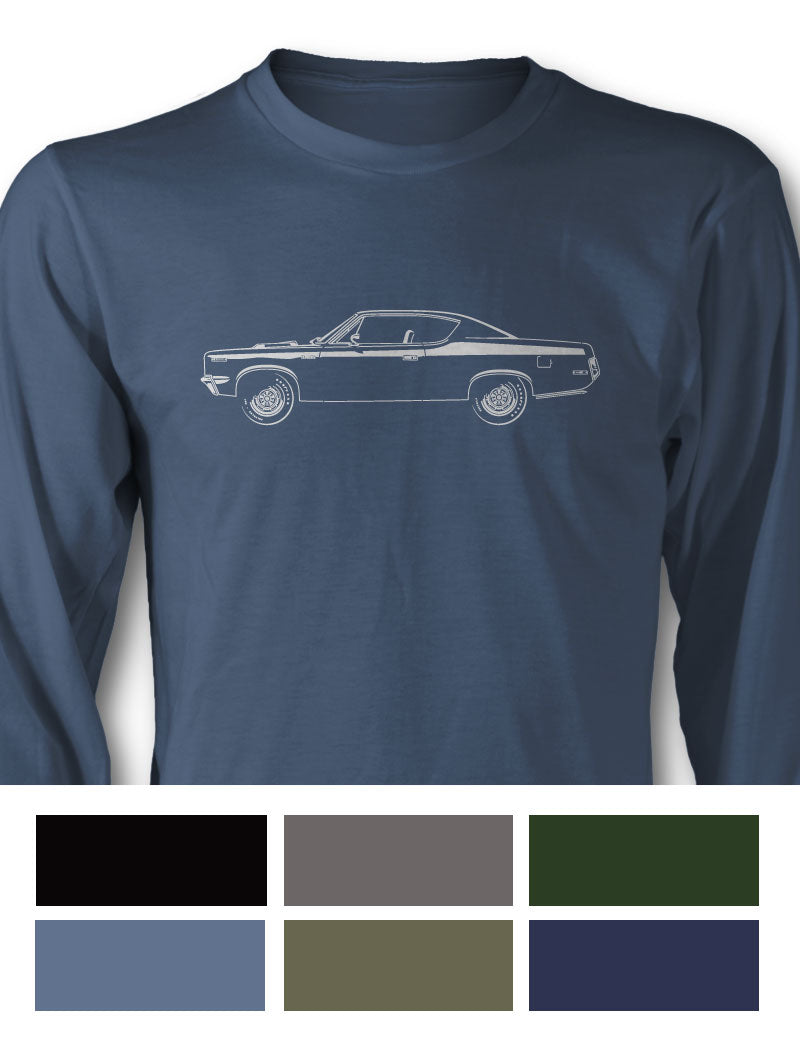 AMC Rebel The Machine Coupe 1970  Long Sleeve T-Shirt - Side View