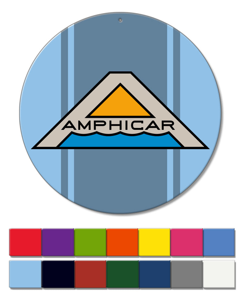 Amphicar Hans Trippel 1961 - 1968 Emblem Round Aluminum Sign