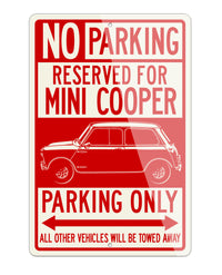 Austin Mini Cooper Reserved Parking Only Sign