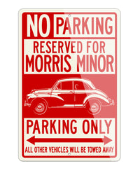 Morris Minor 2-Door Saloon Reserved Parking Only Sign