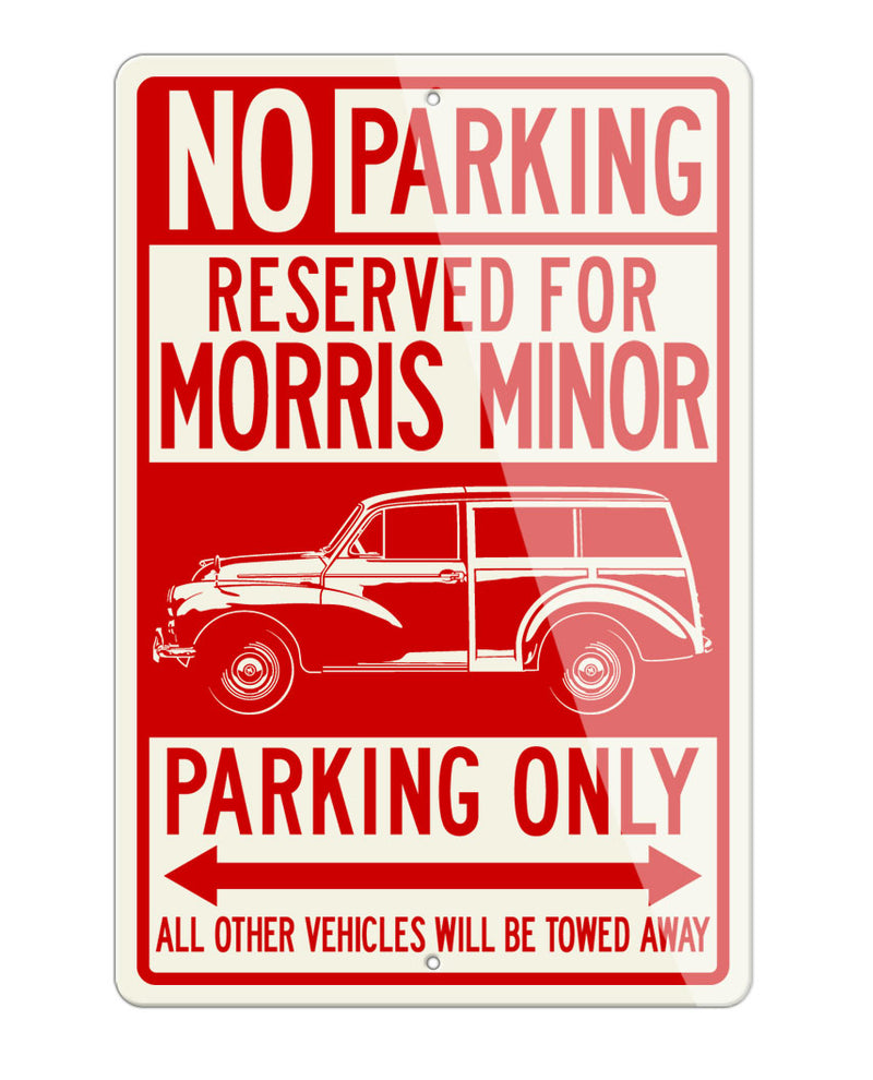Morris Minor Traveller Woody Reserved Parking Only Sign