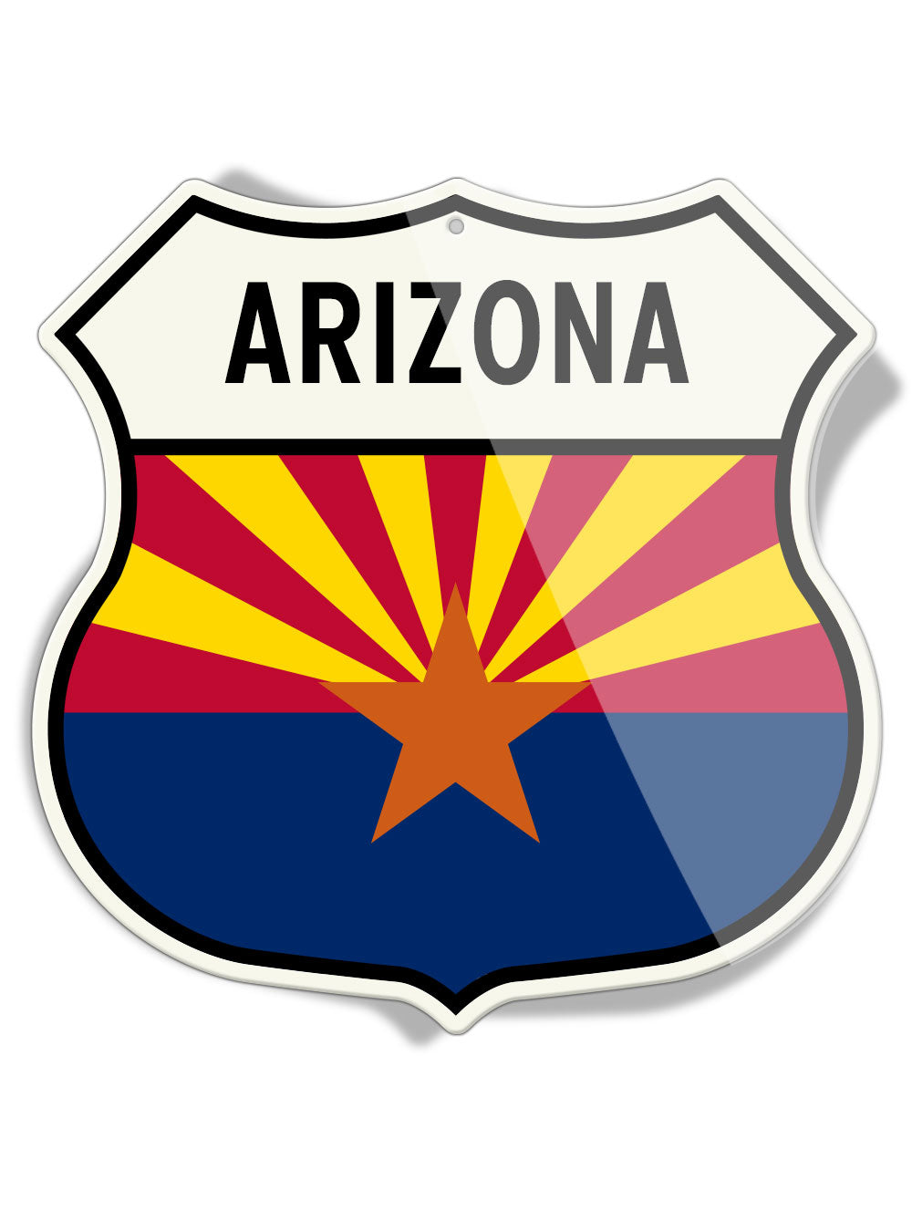 State Flag of Arizona - Shield Shape - Aluminum Sign