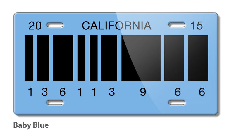 California 2015 Barcode Back to the Future Delorean Novelty License Plate