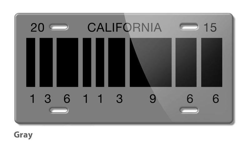 California 2015 Barcode Back to the Future Delorean Novelty License Plate