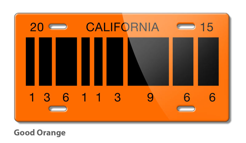 California 2015 Barcode Back to the Future Delorean Novelty License Plate