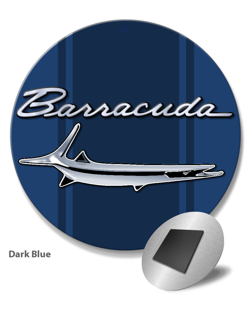 1964 - 1969 Plymouth Barracuda 'Cuda Fish Emblem Round Fridge Magnet