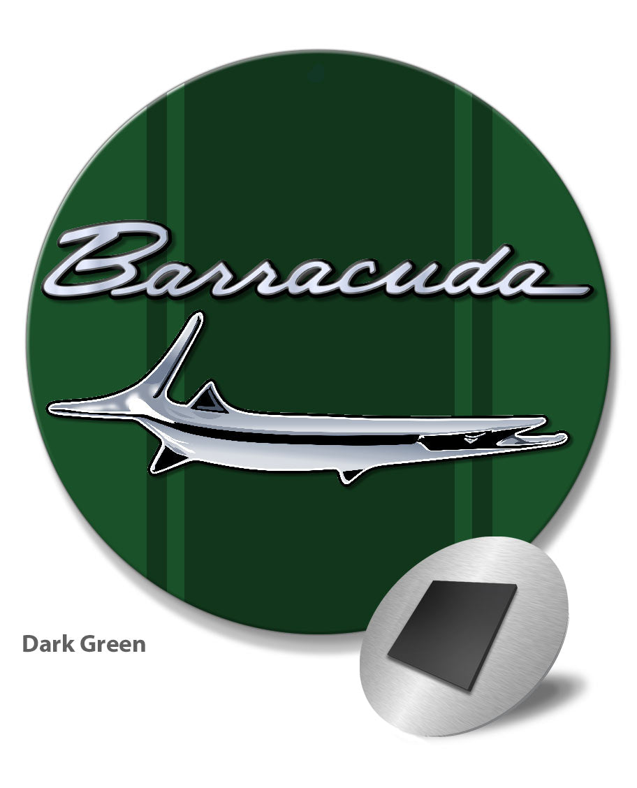 海外輸入 80s USA製 Plymouth Barracuda キャップ 清春 1964 - 1969 Plymouth Barracuda 'Cuda Fish Emblem Round Fridge