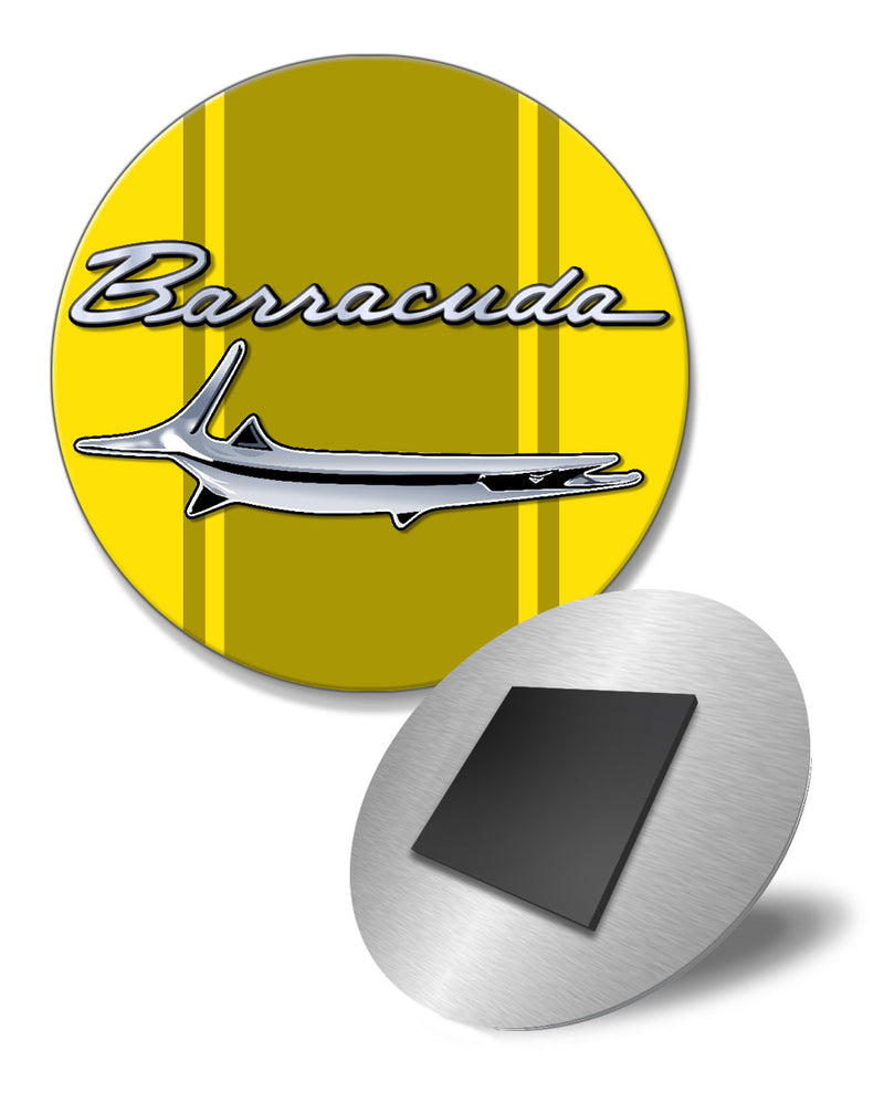 1964 - 1969 Plymouth Barracuda 'Cuda Fish Emblem Round Fridge Magnet