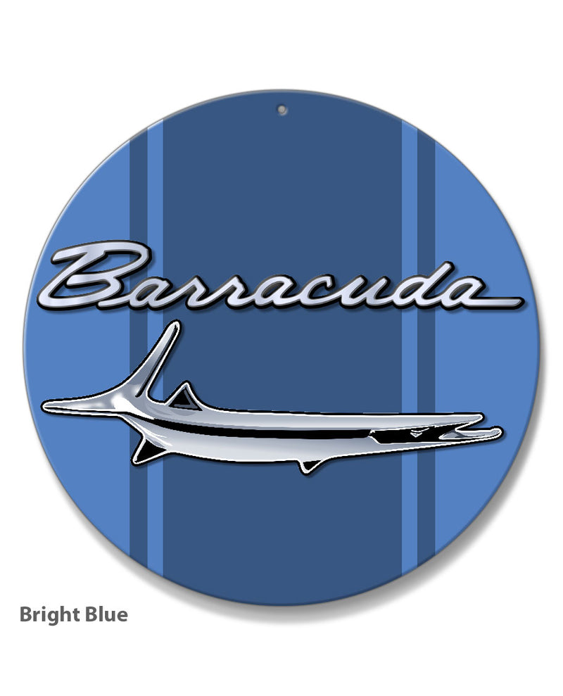 1964 - 1969 Plymouth Barracuda 'Cuda Fish Emblem Round Aluminum Sign