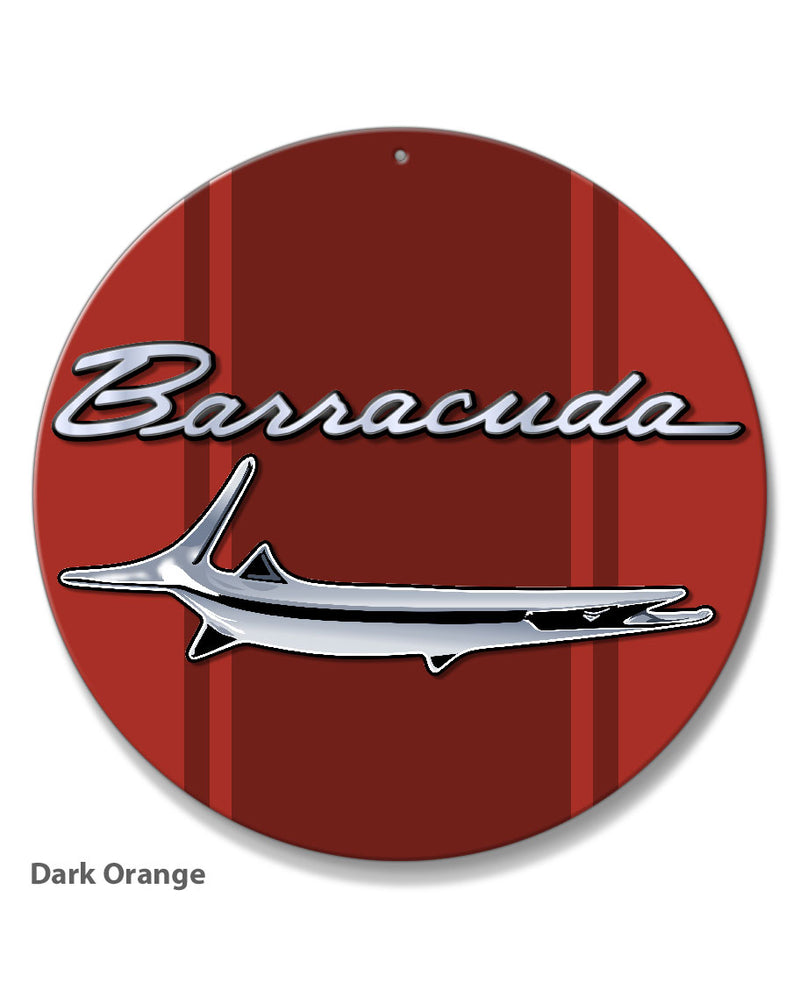 1964 - 1969 Plymouth Barracuda 'Cuda Fish Emblem Round Aluminum Sign