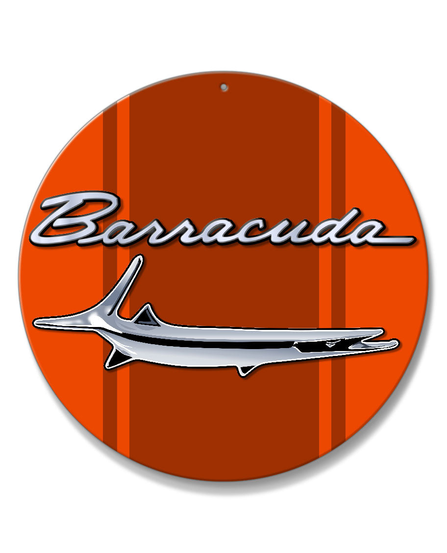 1964 - 1969 Plymouth Barracuda 'Cuda Fish Emblem Round Aluminum Sign