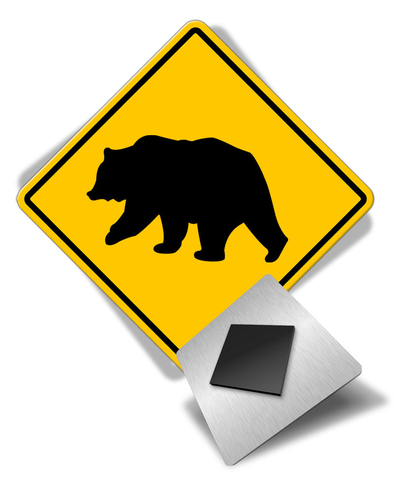 Round Signs Highway Code Caution Bear Crossing - Fridge Magnet – Legend Lines