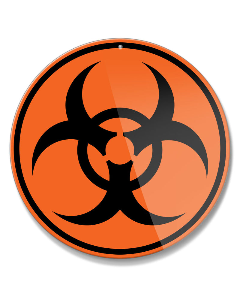 Biohazard Warning Round Aluminum Sign