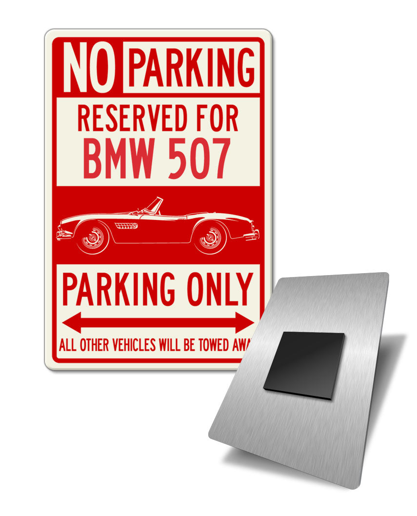 BMW 507 Roadster Reserved Parking Fridge Magnet