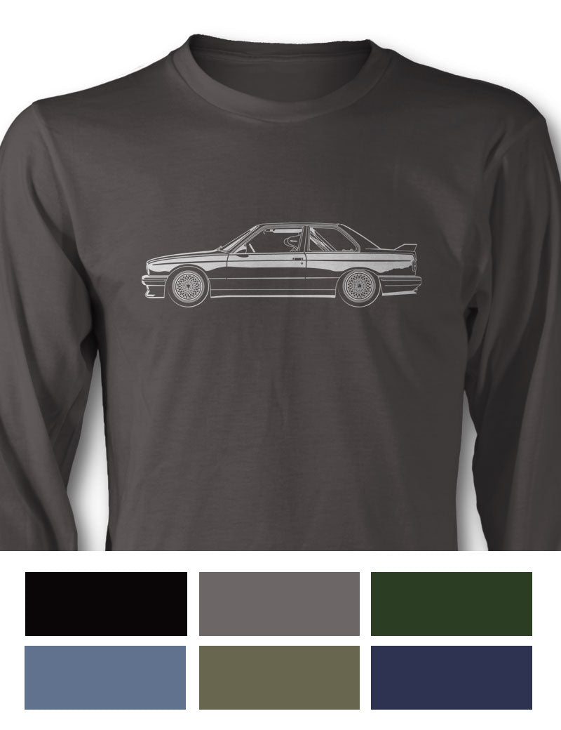 BMW E30 M3 Performance Version T-Shirt - Long Sleeves - Side View