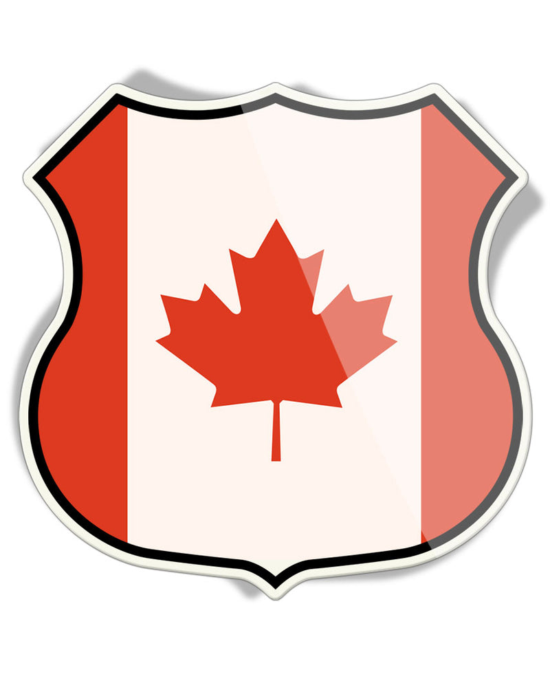 Canadian Flag Shield - Aluminum Sign