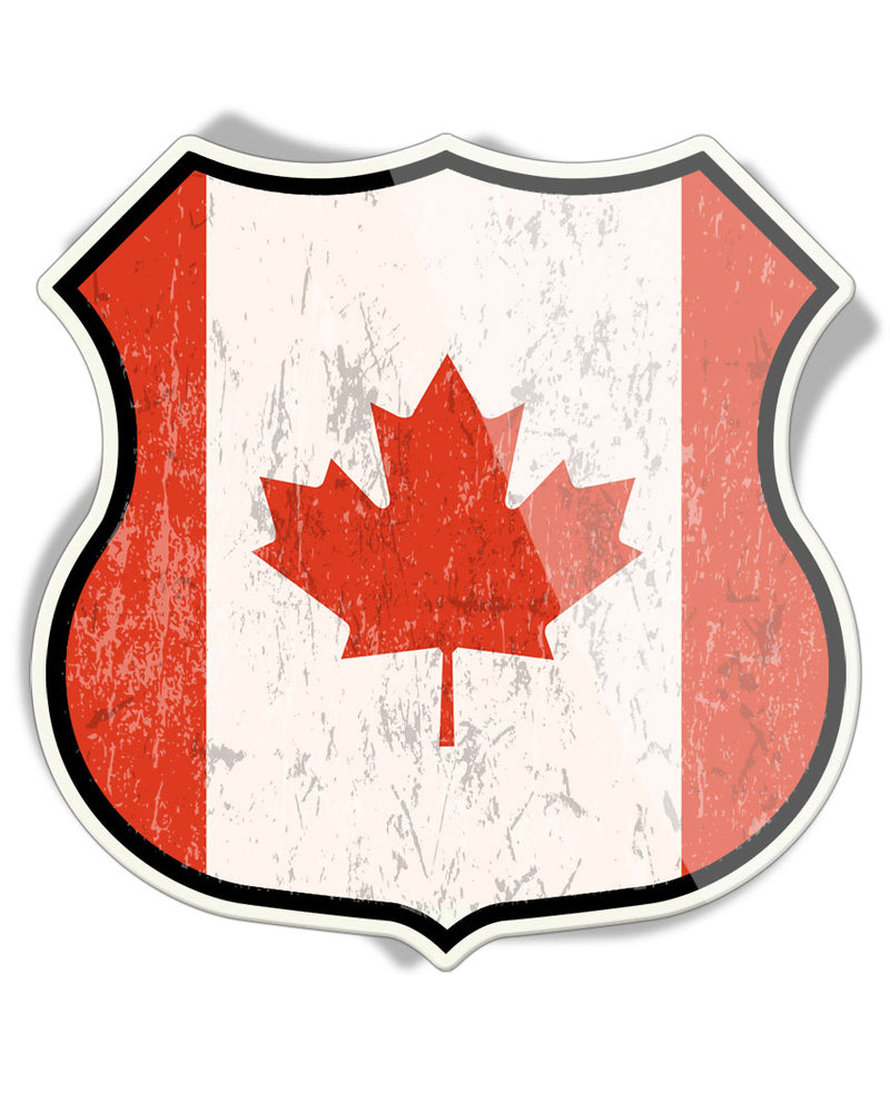Canadian Flag Shield - Aluminum Sign