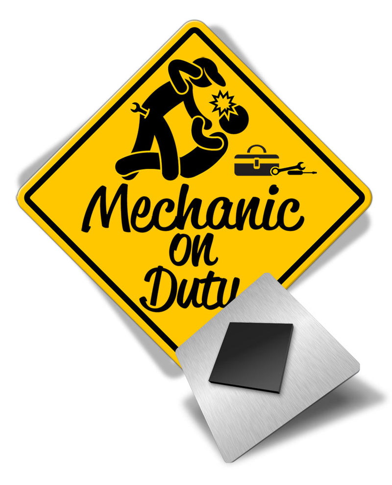 Caution Mechanic on Duty - Fight - Fridge Magnet