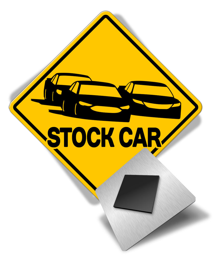 Caution Stock Car - Fridge Magnet