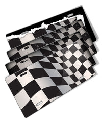 Checkered Flag Novelty License Plate