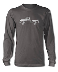 1955 Chevrolet Pickup 3100 T-Shirt - Long Sleeves - Side View