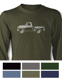 1955 Chevrolet Pickup 3100 Long Sleeve T-Shirt - Side View