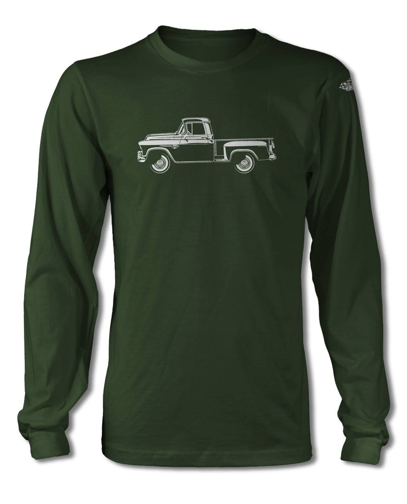 1955 Chevrolet Pickup 3100 T-Shirt - Long Sleeves - Side View