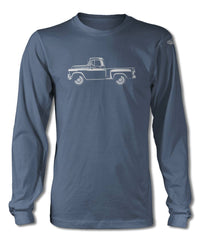 1956 Chevrolet Pickup 3100 T-Shirt - Long Sleeves - Side View