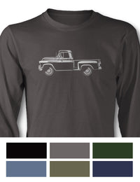 1957 Chevrolet Pickup 3100 Long Sleeve T-Shirt - Side View